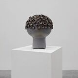 Sculpture « champignon » en céramique organique signée EL, Belgique, années 1960