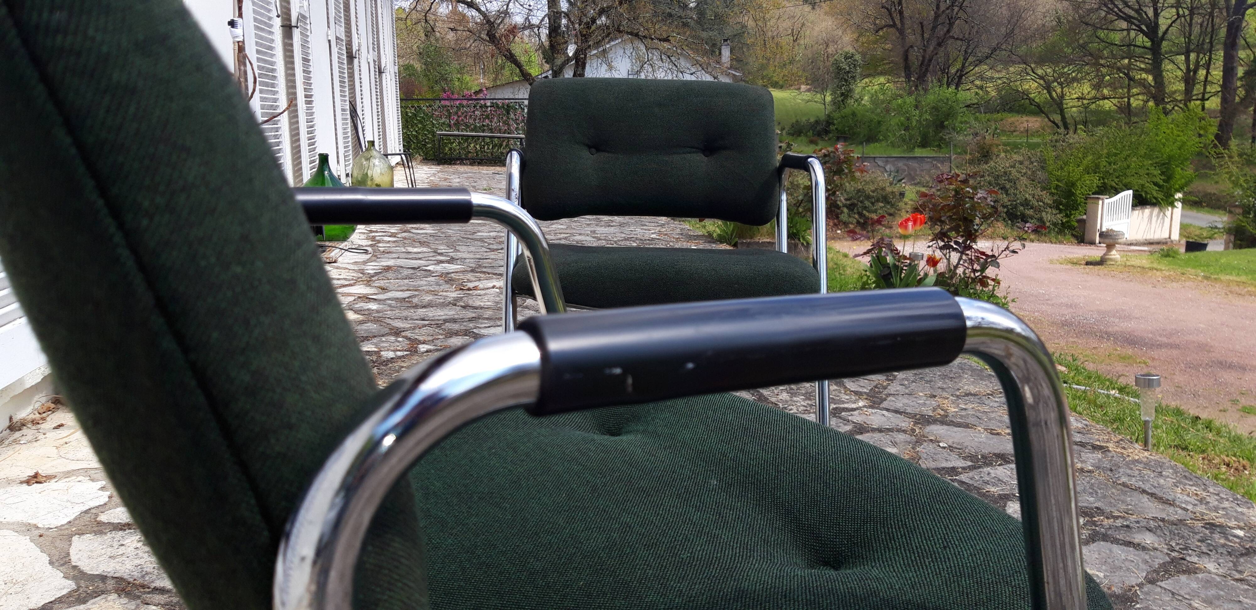 Pair of armchairs Stafor bottle green