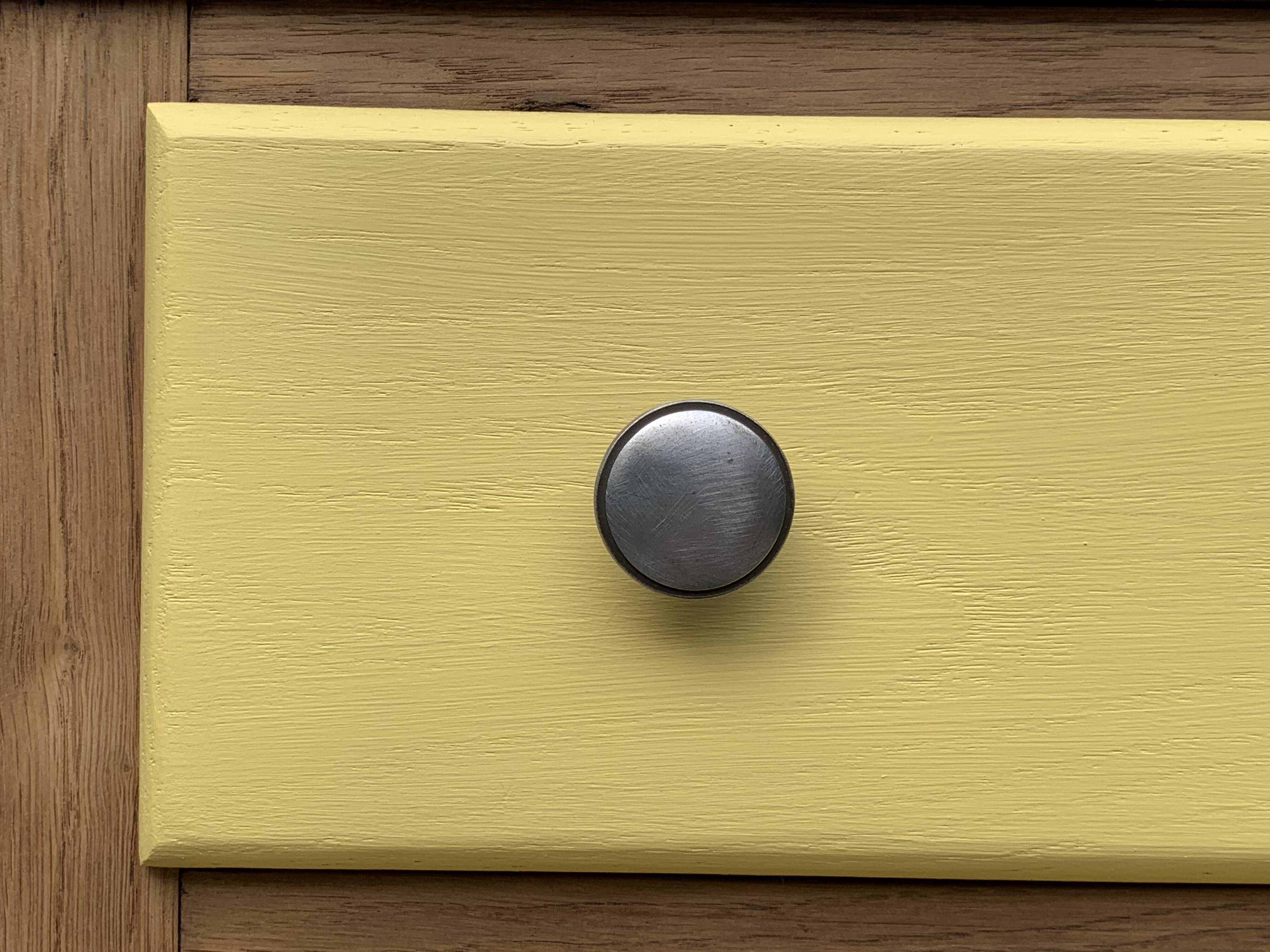 Art Deco chest of drawers in raw oak and yellow