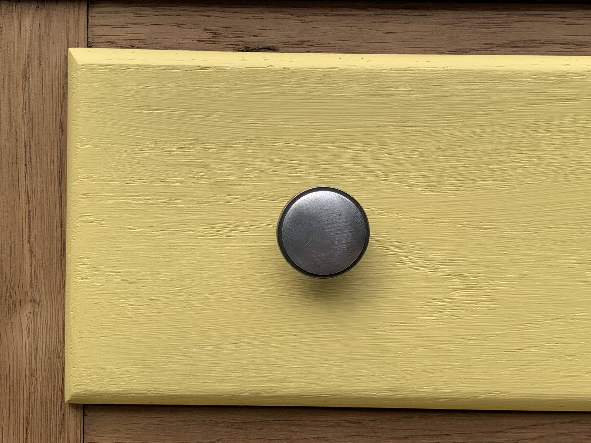 Art Deco chest of drawers in raw oak and yellow