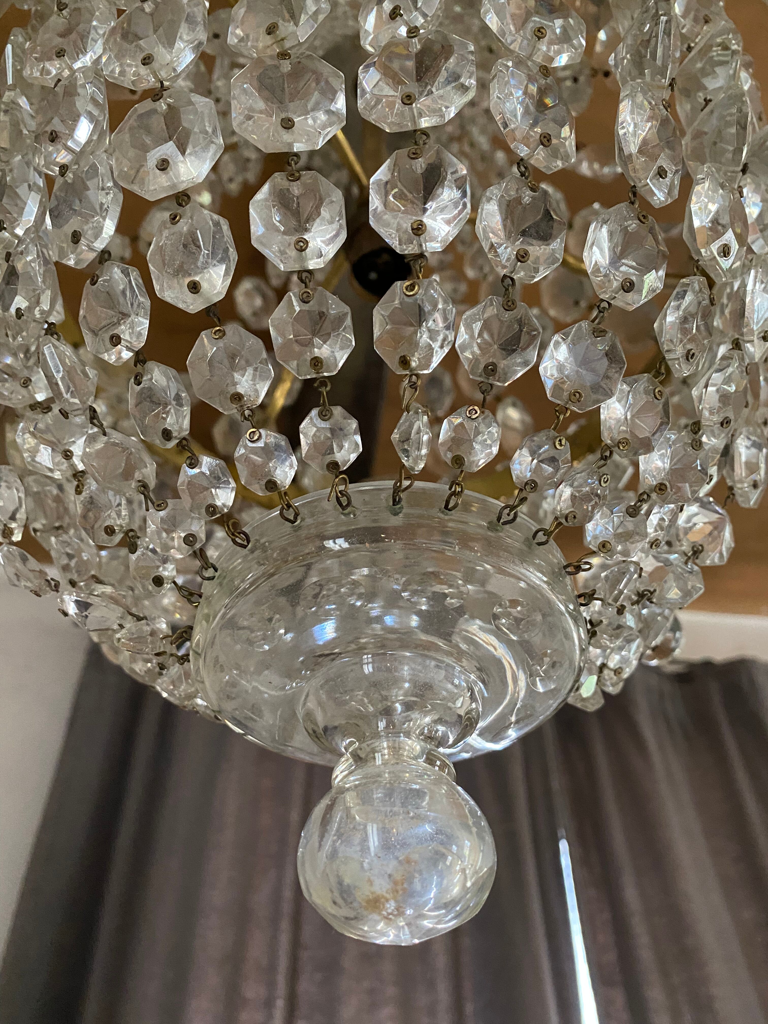 Bohemian crystal hot air balloon chandelier