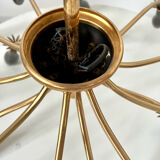 Old spider chandelier Italian metal, vintage Sputnik lamp 15 lights