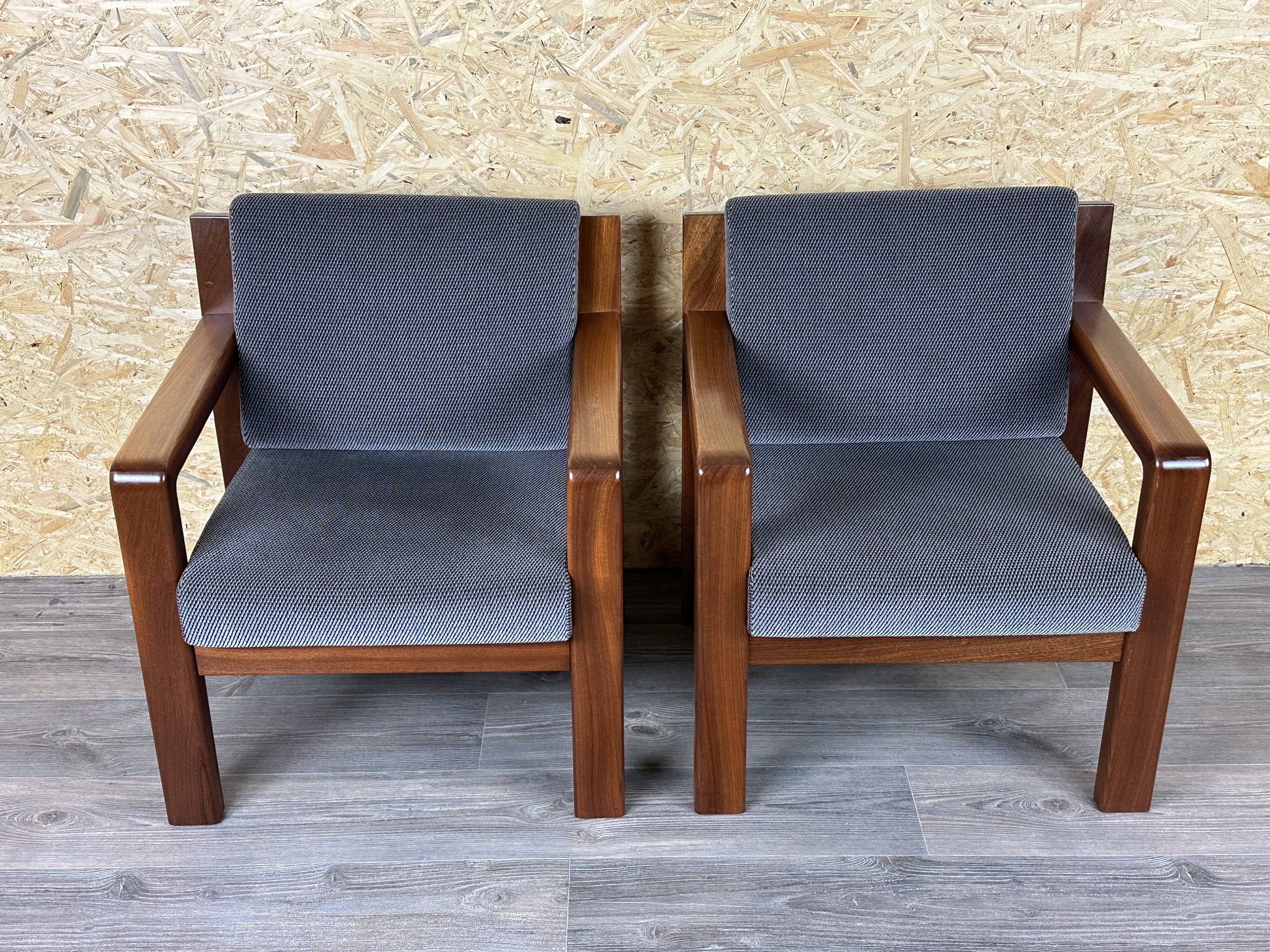 60s 70s Teak Easy Chair Lounge Chairs Danish Modern Design, Set of 2