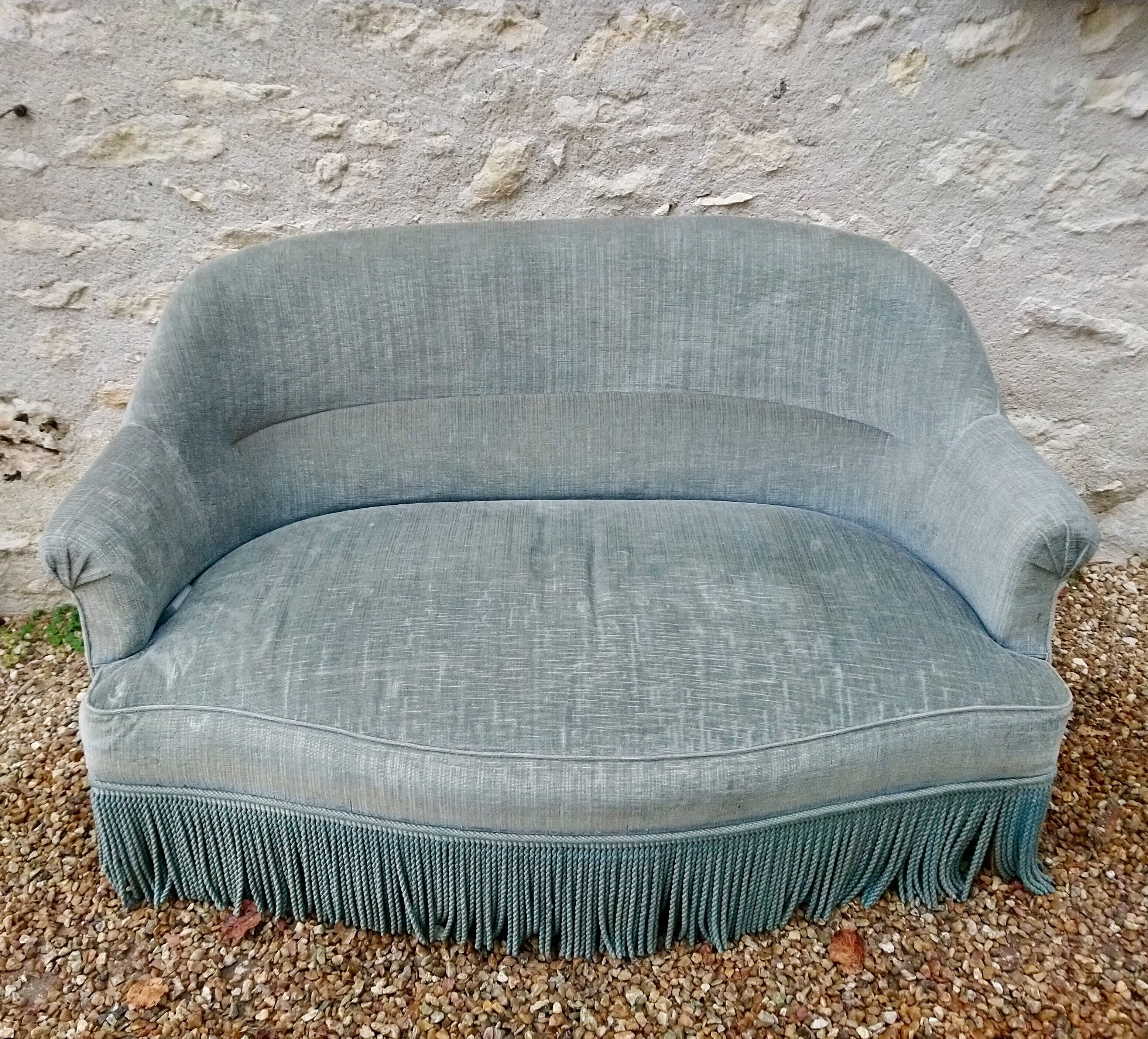 Banquette vintage velours L122