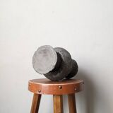 Handcrafted terracotta ceramic vase with brutalist enamel