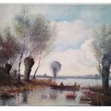 Landscape table after Camille Corot