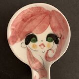 4 individual Italian ceramic stackable ashtrays with women's faces