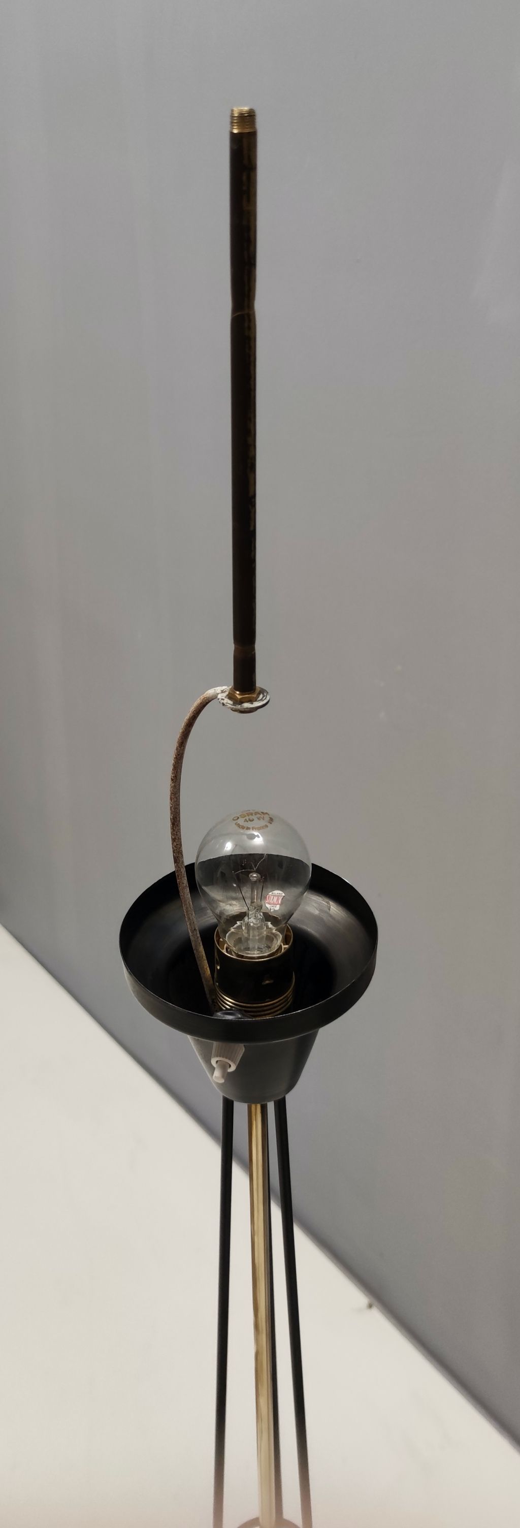Midcentury Opaline Glass and Iron Floor Lamp by Stilnovo, Italy