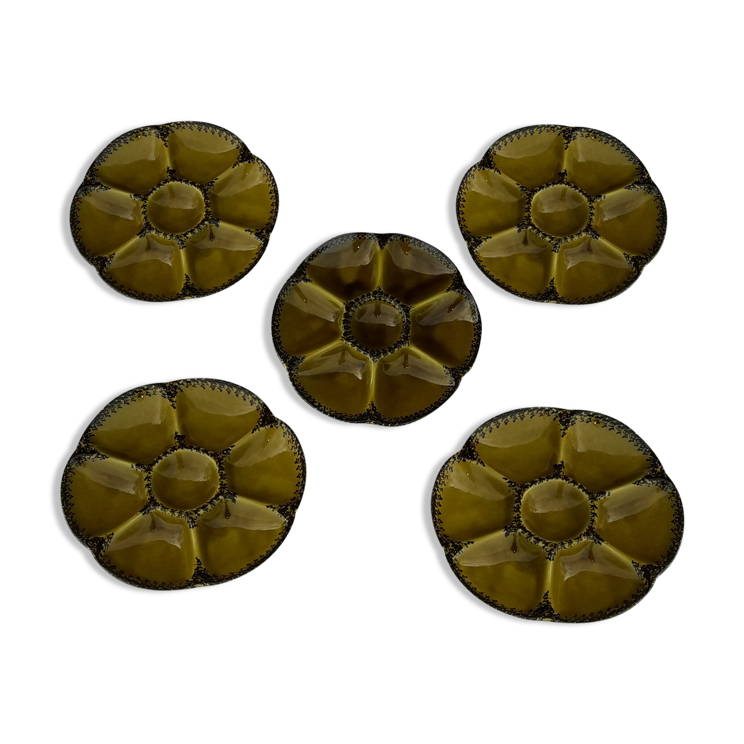 5 Gien earthen oyster plates