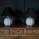 Pair of Italian ceramic lamps 1980 white walnut shape