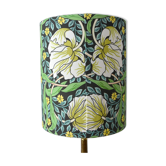 Decorative lampshade in Art Nouveau style, featuring flowers, in the style of William Morris.