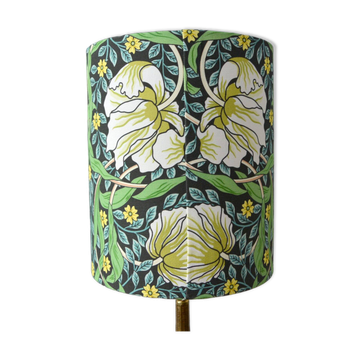 Decorative lampshade in Art Nouveau style, featuring flowers, in the style of William Morris.