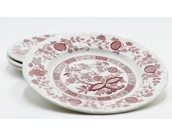 set of 4 plates royal art pottery onion blu