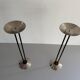 Pair of metal and brass candlesticks, 1960s, Germany