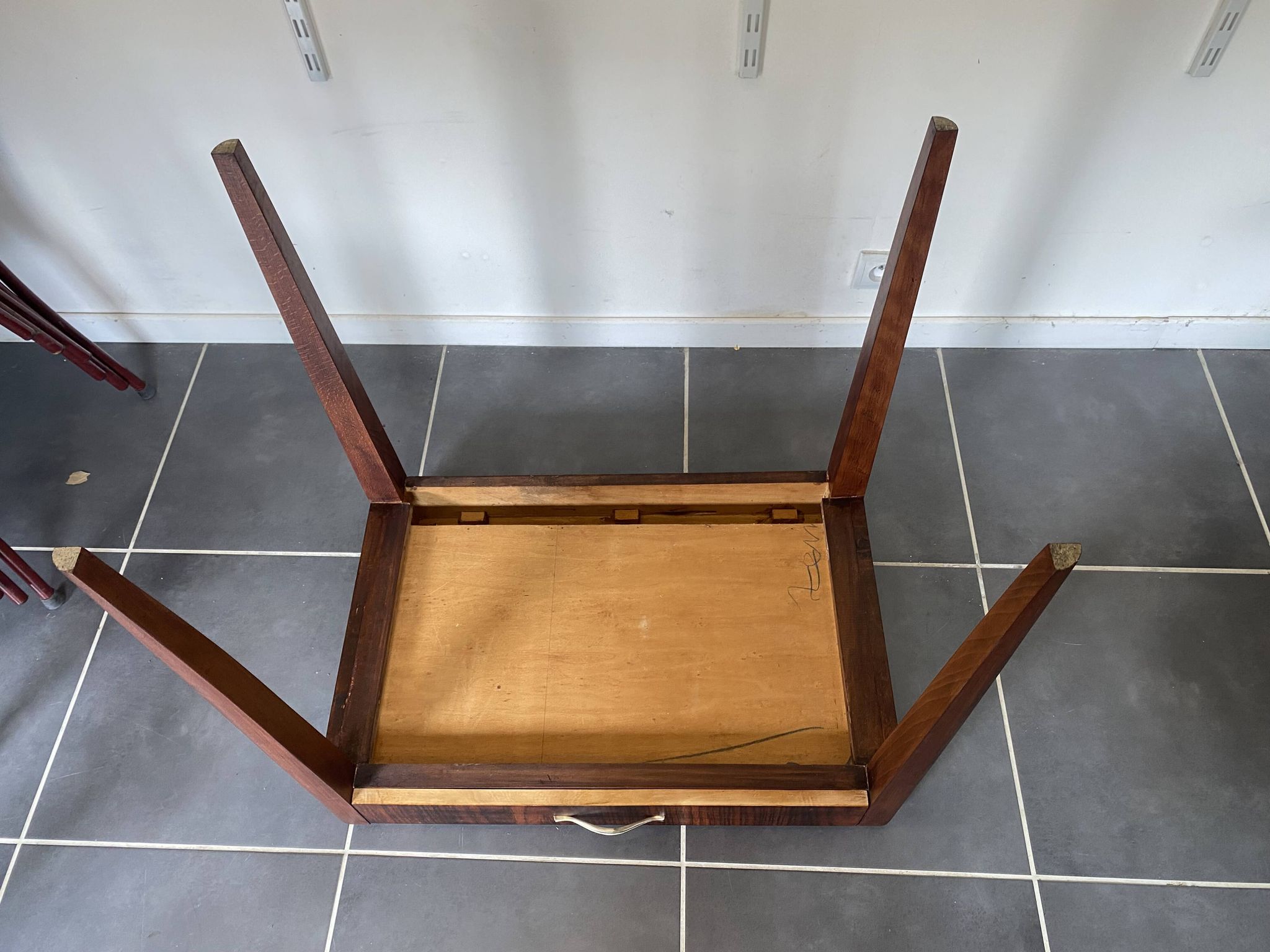 Table d’appoint, bureau 1 tiroir en placage de palissandre, 1950