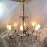 Chandelier with 8 lights in bronze and crystal