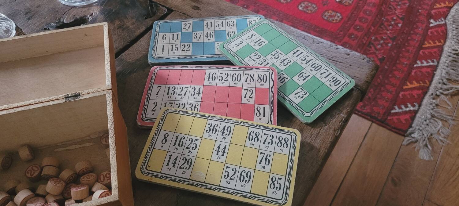 Wooden lotto game from the 1930s