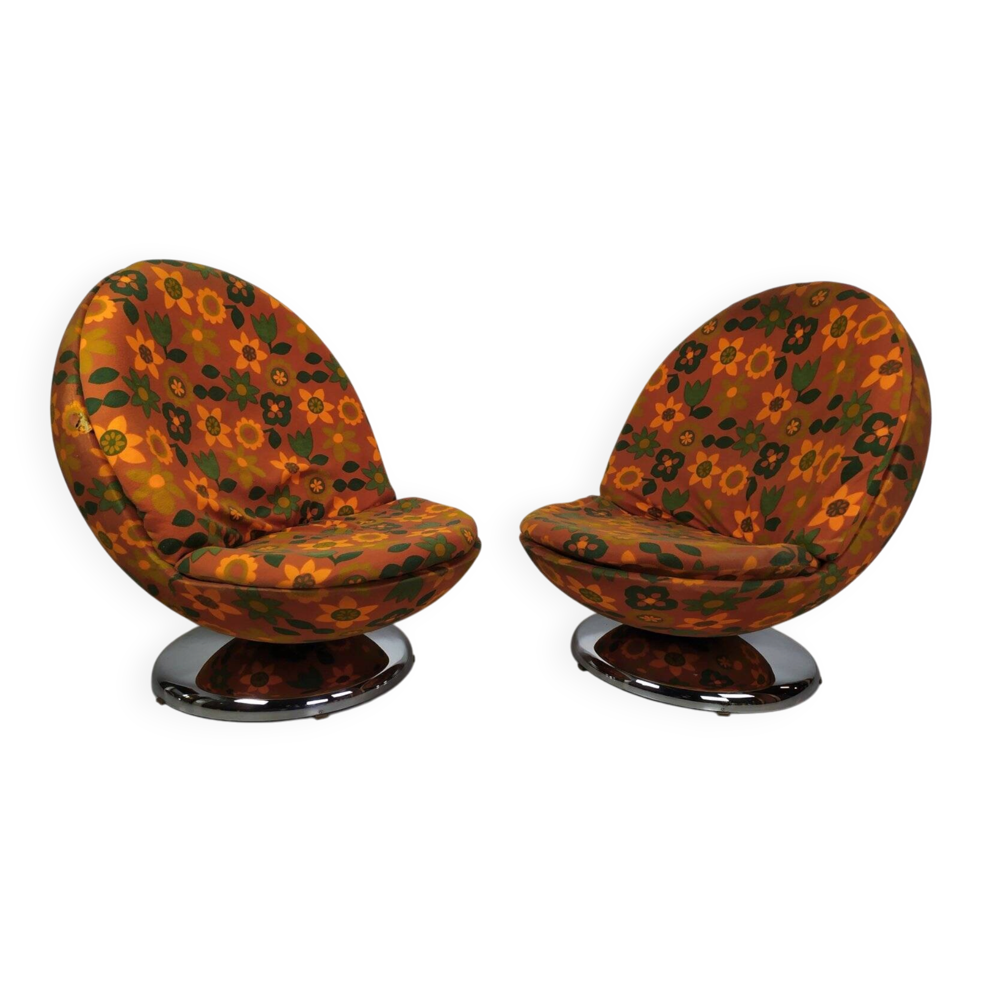 Ball Chairs Space Age Vintage, 1970s, Set of 2