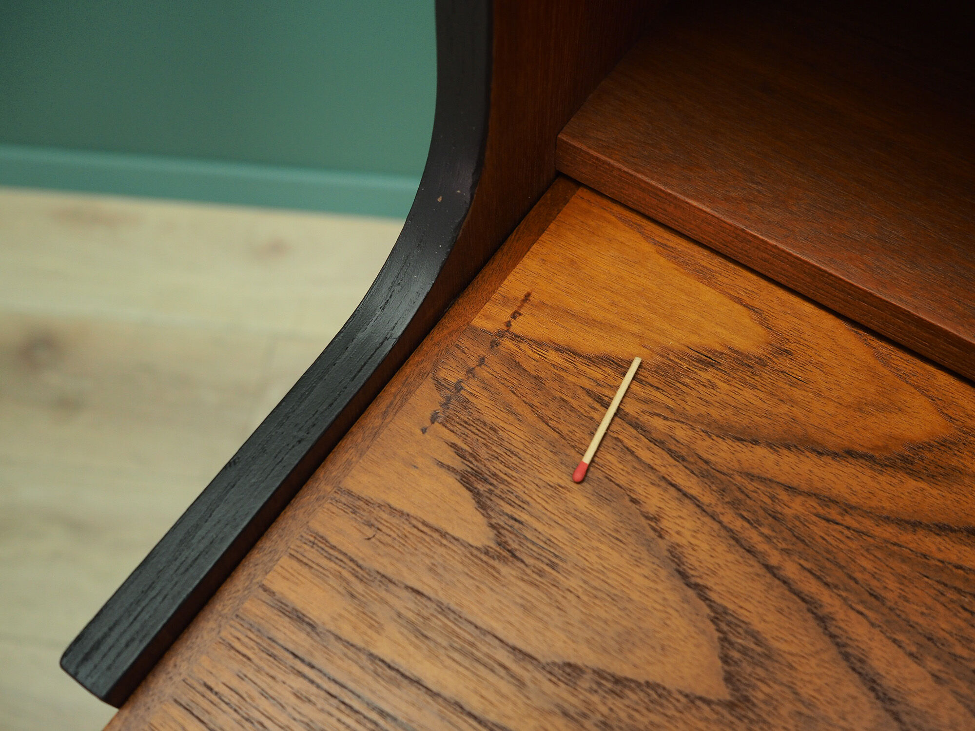 Bookcase teak with bar, Danish design, 70's