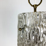 Hollywood Regency Ice Glass Hanging Light, J. T. Kalmar Lights, Austria, 1950s