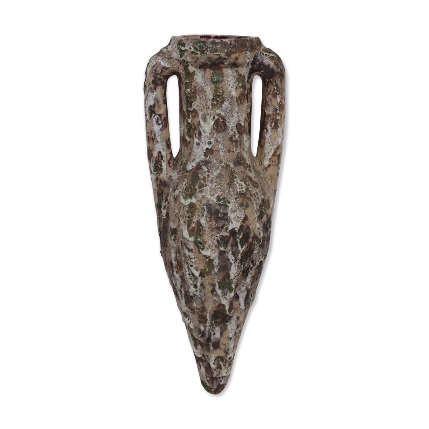 Enamelled ceramic amphora vase