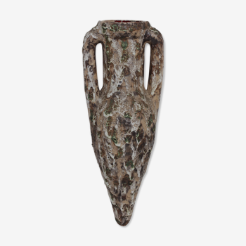 Enamelled ceramic amphora vase