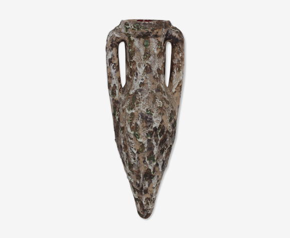 Enamelled ceramic amphora vase