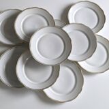 Set of 10 porcelain flat plates