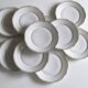 Set of 10 porcelain flat plates