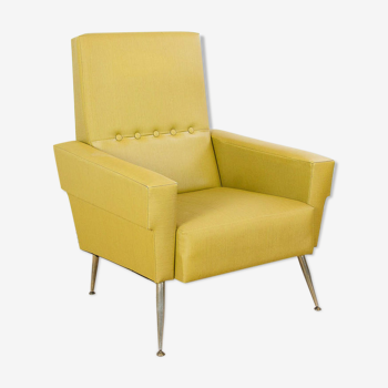 Fauteuil jaune en skaï