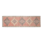 Tapis de couloir vintage turc à motifs géométriques, années 70
