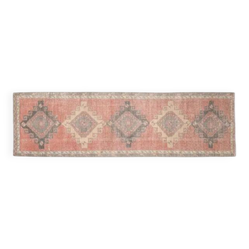 Turkish Vintage Runner 70's Runner, Geometric Runner 100x360