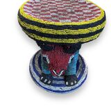 Zoomorphic beaded coffee table stool