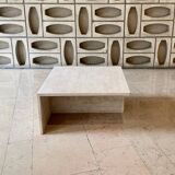 Square travertine coffee table by Giusti and Di Rosa for UP&UP