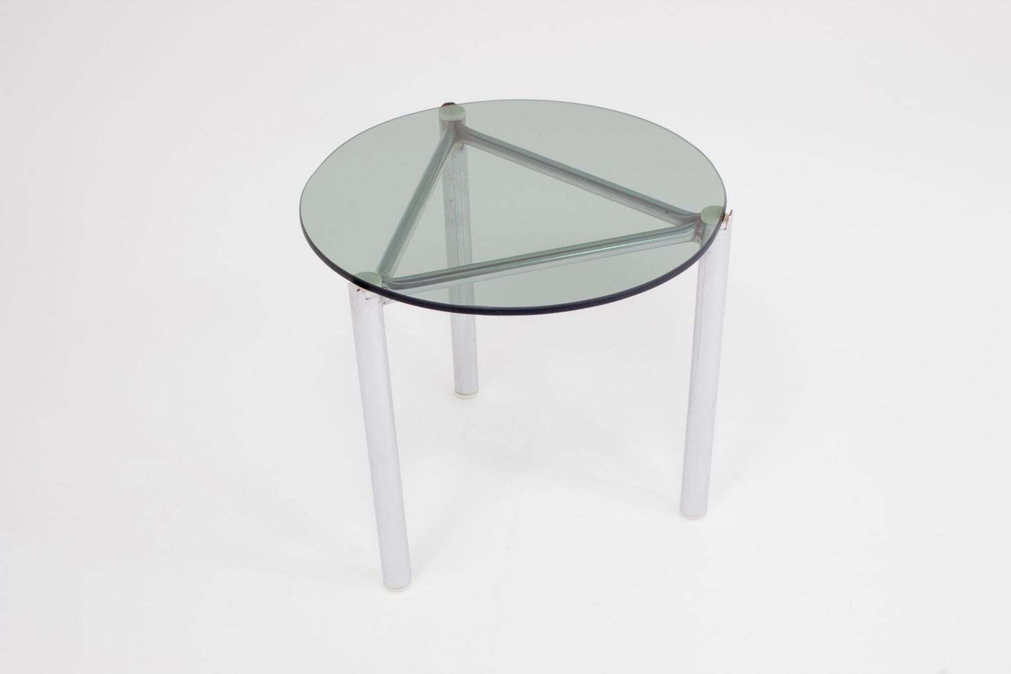 Side table with frame in chrome and glass 1960 s