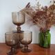 Amber glass foot glasses