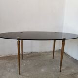Oval coffee table in black opaline
