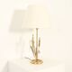 Brass table lamp adorned with wheat ears, 1970s, Italy.