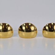Vintage Half Moon Wall Lamps in Brass, 1980, Set of 3