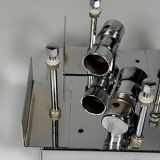 1960s 1970s Wall Sconce by Kinkeldey Lighting Germany in Glass & Chrome