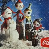 Vintage original coca cola poster 157x115 cm happy holidays