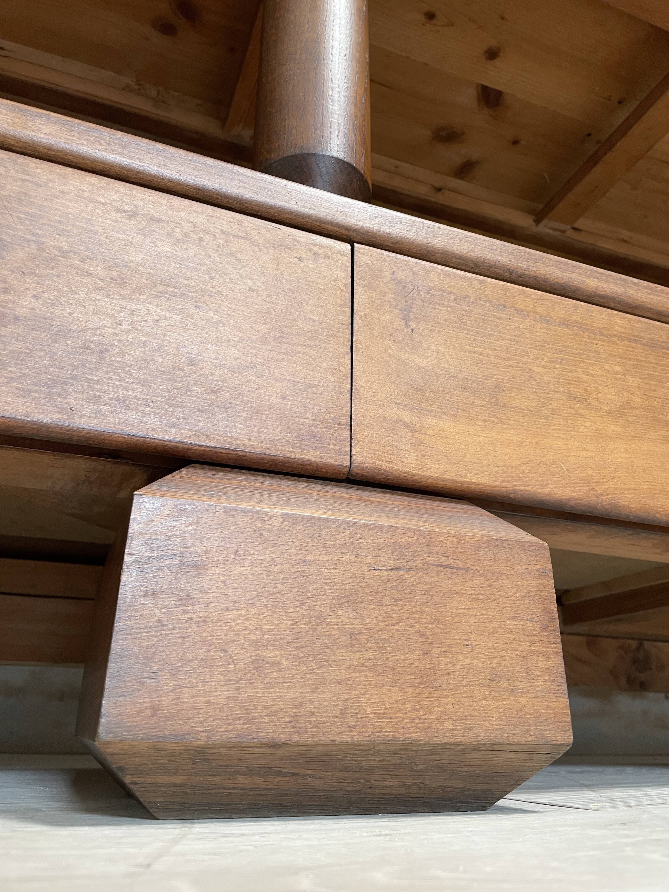 Solid wood display cabinet.