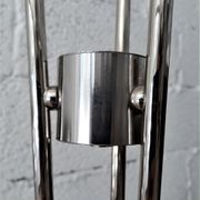 Large lamp on foot / Lamplamp flowers stainless and chrome / Vintage 1960 - 1970