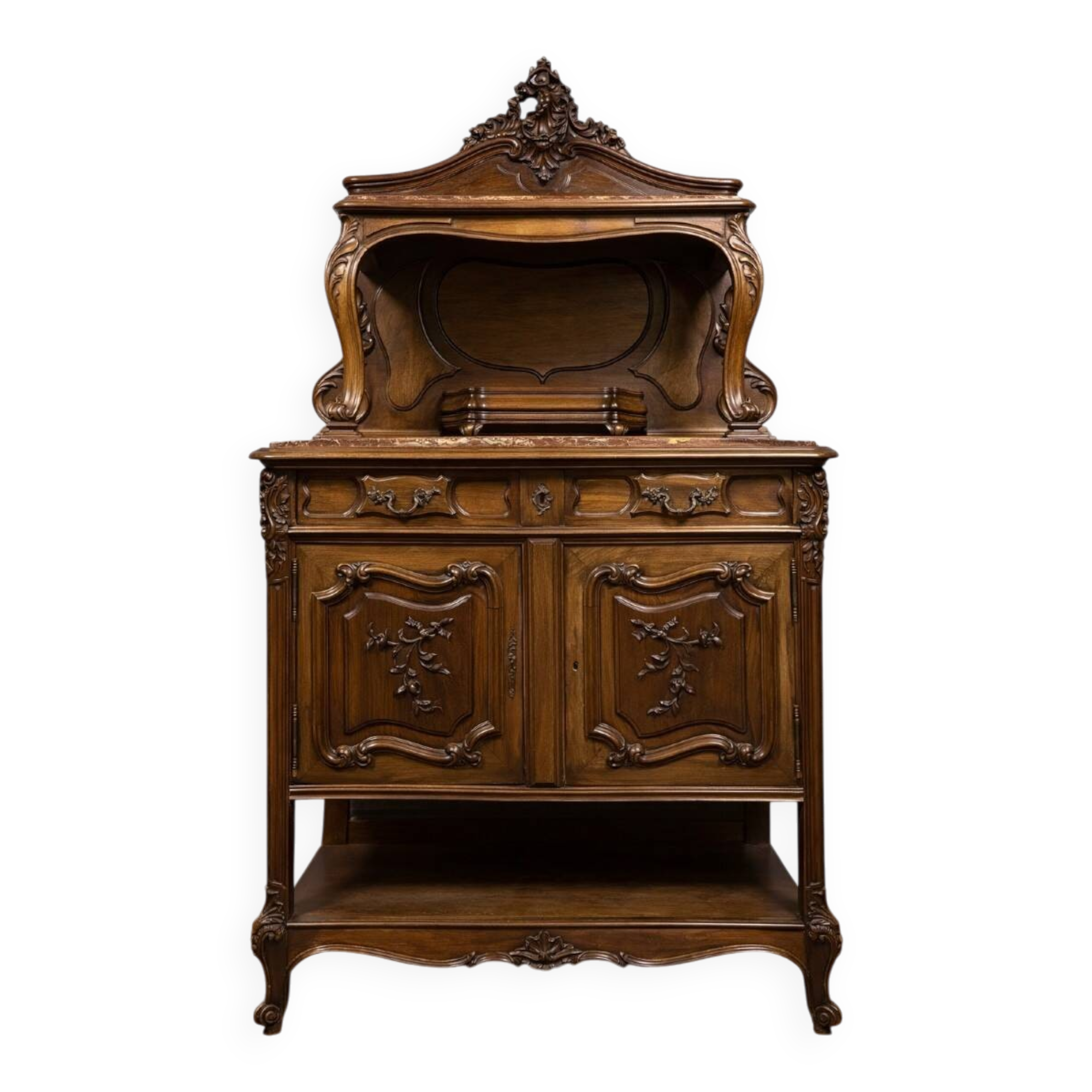 Buffet de style Louis XV en noyer, datant du milieu du XIXᵉ siècle