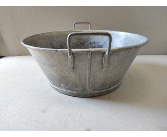 Old vintage retro zinc basin