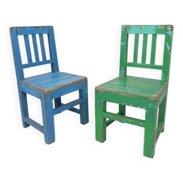 Set of 2 vintage children's chairs, 1950s