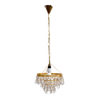 Kamenický Šenov crystal chandelier, Czechoslovakia, 1970s.