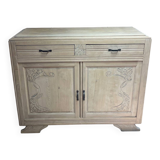 Buffet en hêtre massif sculpté – aérogommé, décapé, sablé