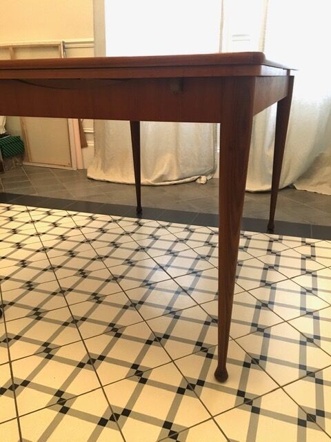 Danish dining table with built-in extension cords