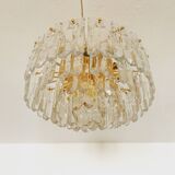 Gilded ice glass ceiling chandelier by J.T. Kalmar